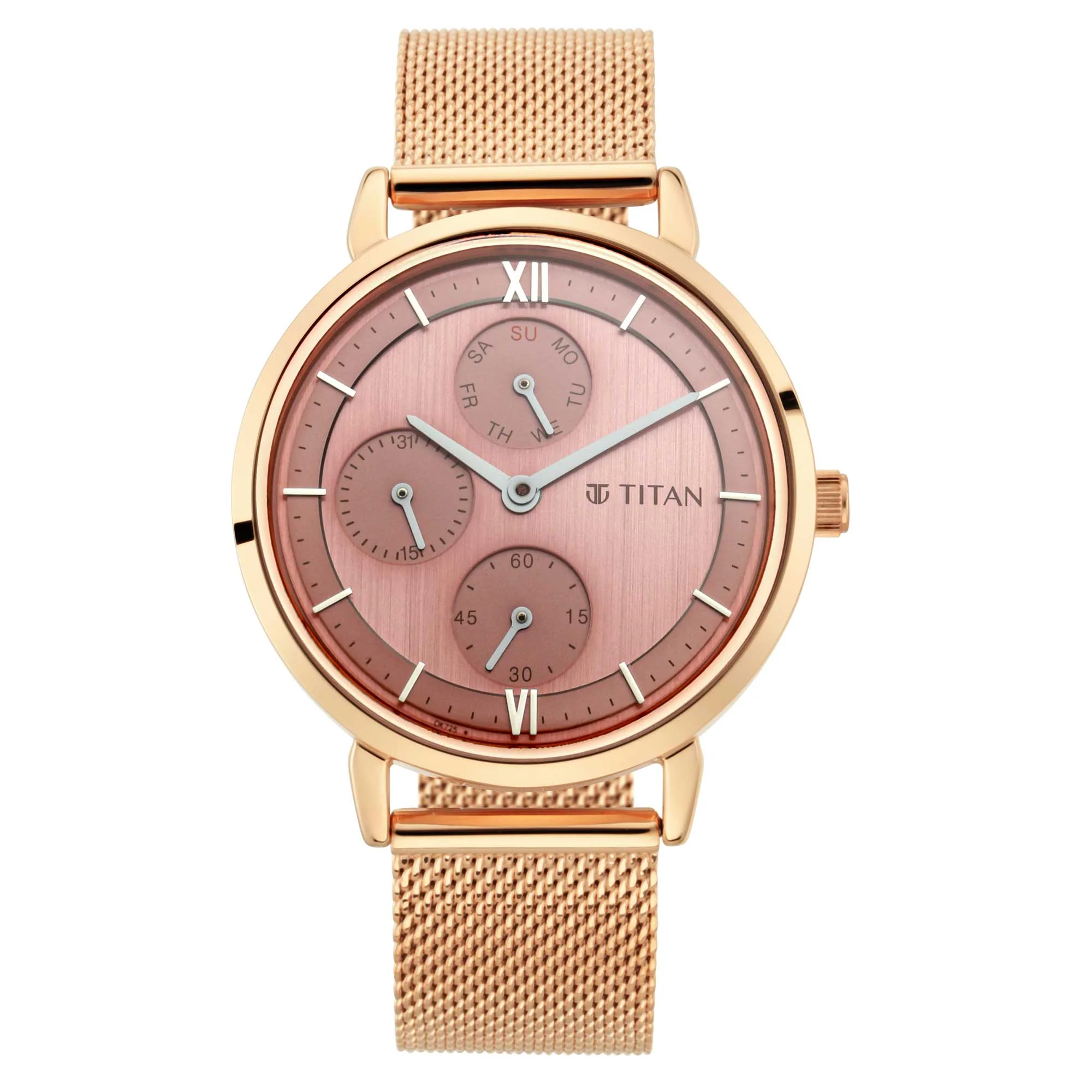 Titan Workwear Rose Gold Dial Multi Metal Strap watch for Women - Image 2