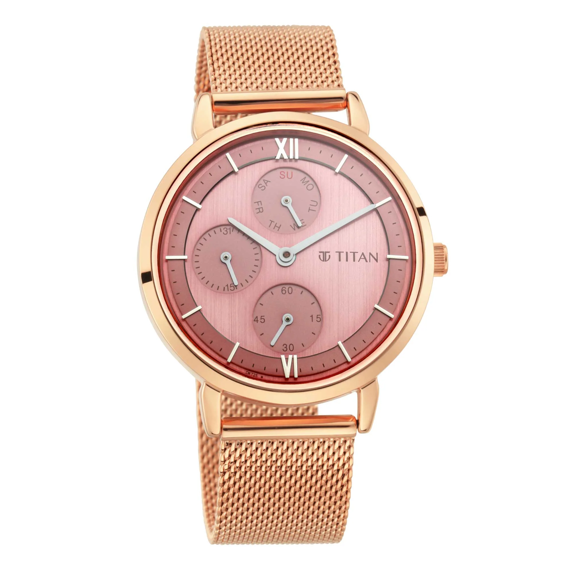 Titan Workwear Rose Gold Dial Multi Metal Strap watch for Women - Image 3