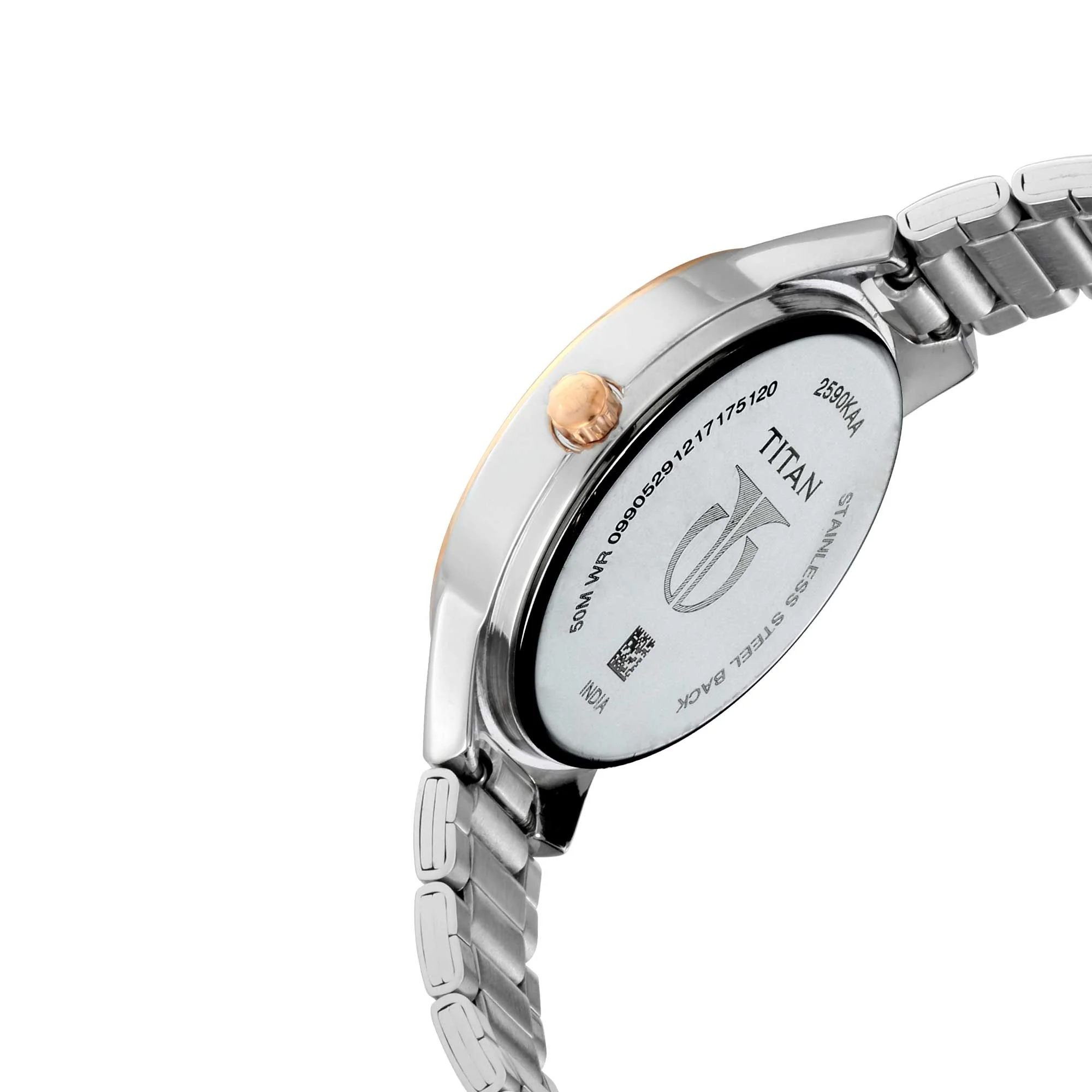 Titan Workwear White Moonphase Stainless Steel Strap watch for Women - Image 4