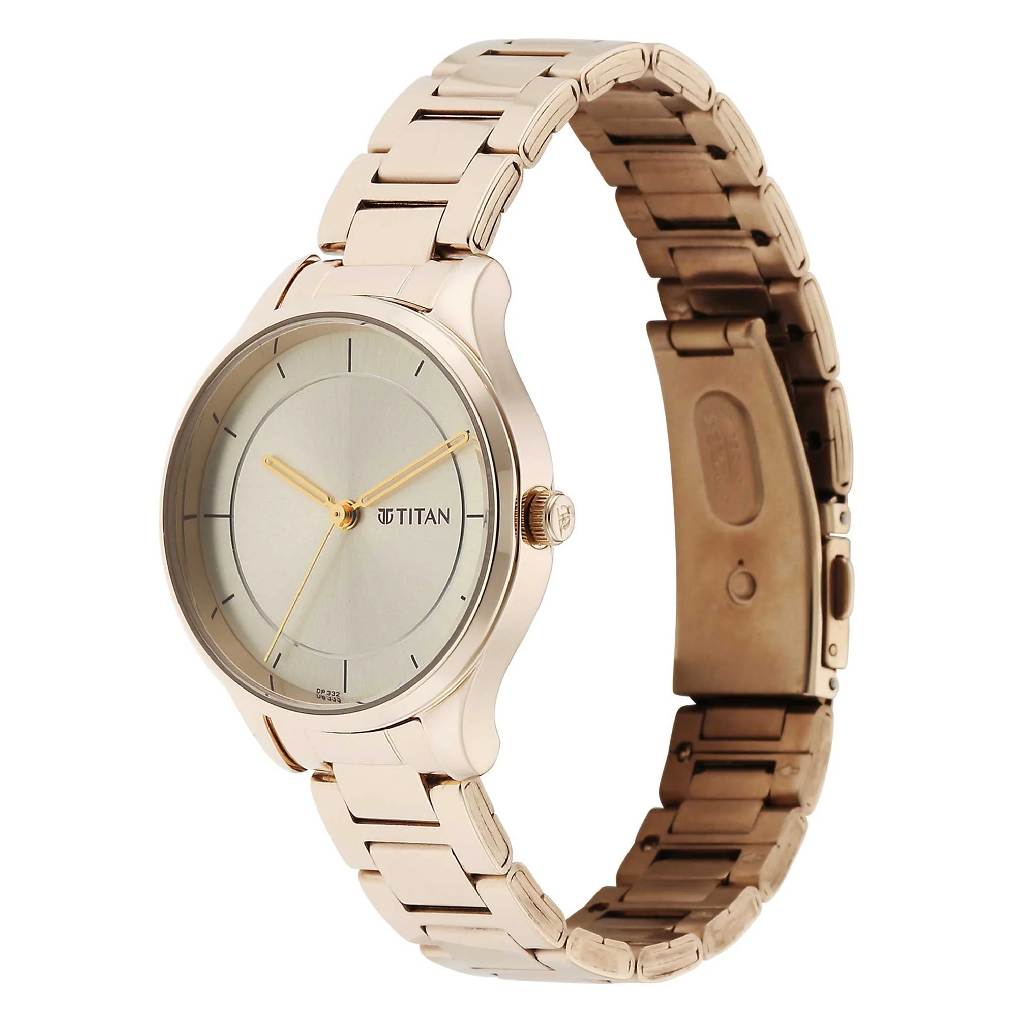 Titan Yin & Yang Light Champange Dial Analog Leather Strap Watch for Women - Image 4