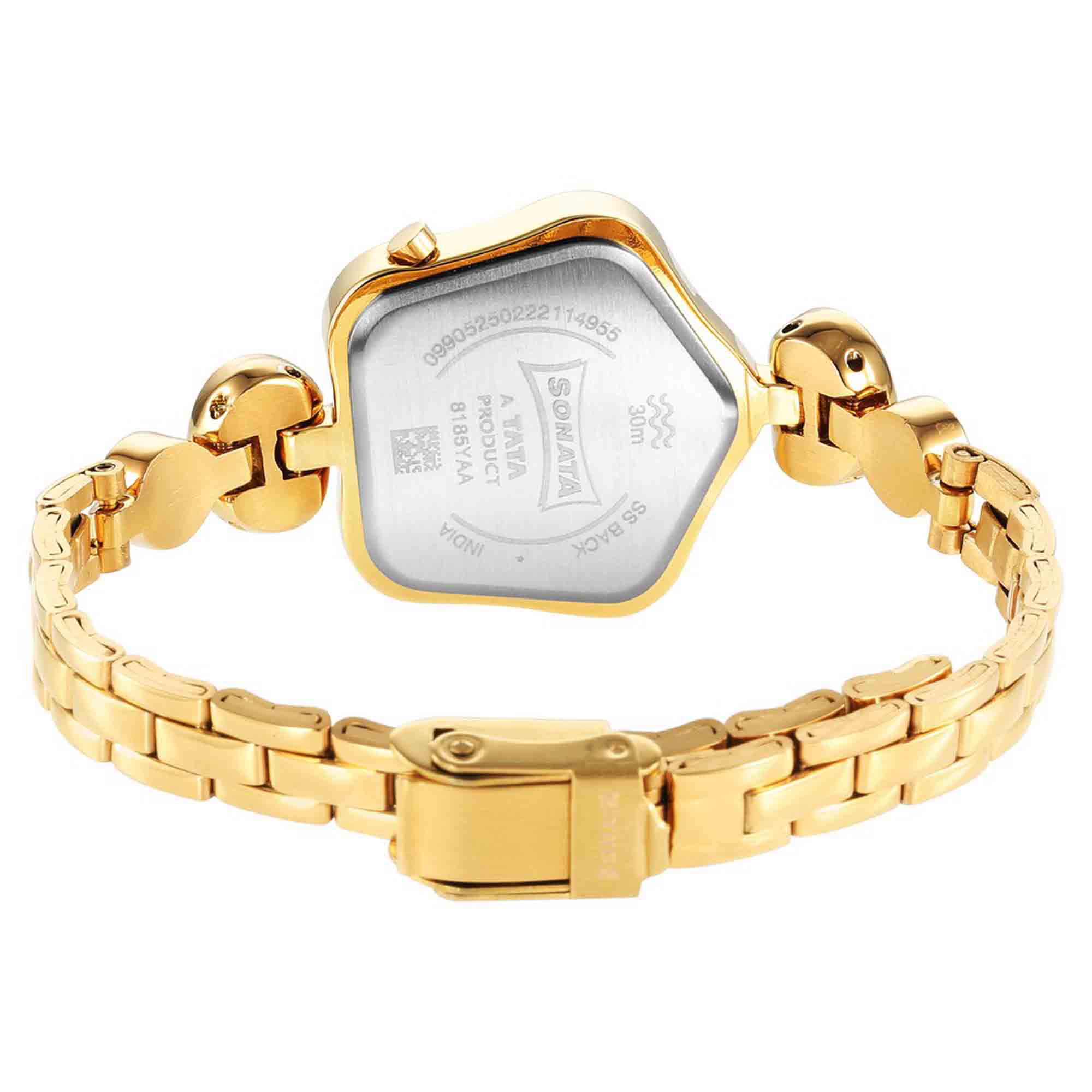 Utsav Brown Dail Yellow Bi Metal Strap Watch for Women - Image 4