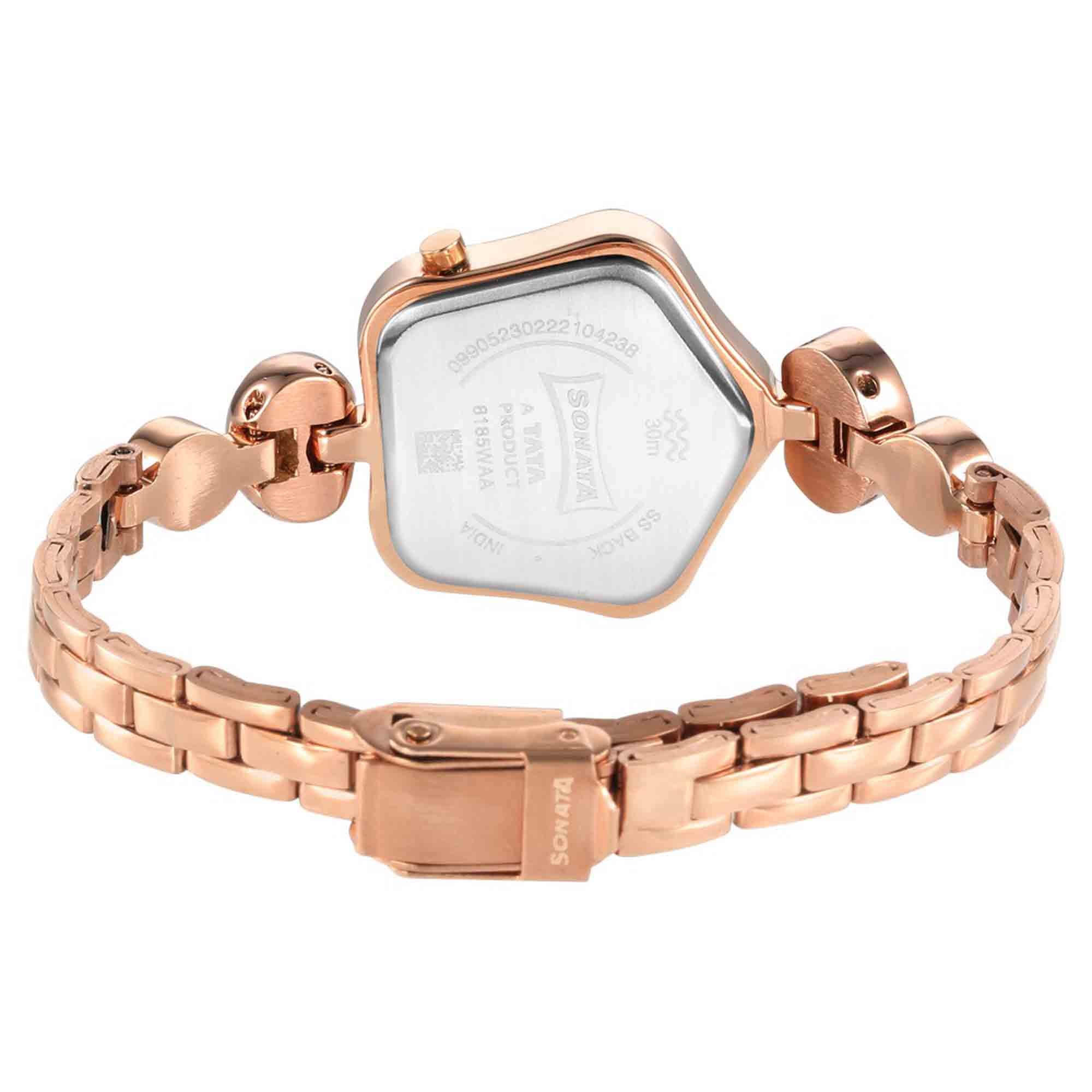 Utsav Pink Dail Rose Gold Bi Metal Strap Watch for Women - Image 4